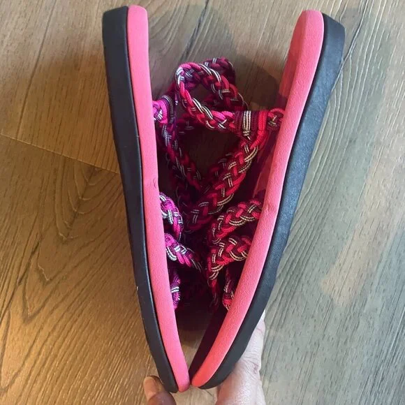 Walkuu WO’s Comfort Sandals Women 10 Braided Rope Pink hiking outdoor! - Picture 3 of 6